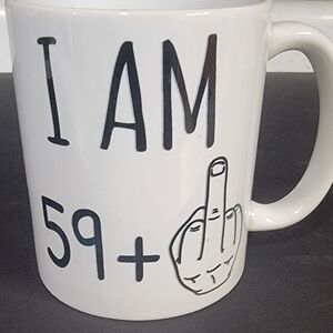 White Ceramic Mug with Bold Text